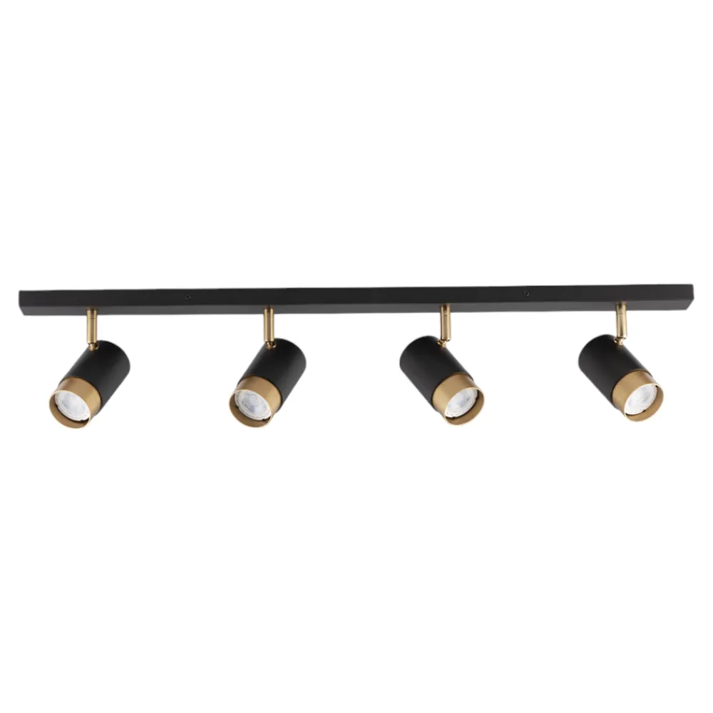 Plafoniere Moderne-Selezionato da Mazzolaluce Plafoniera da soffitto nero oro con faretti orientabili