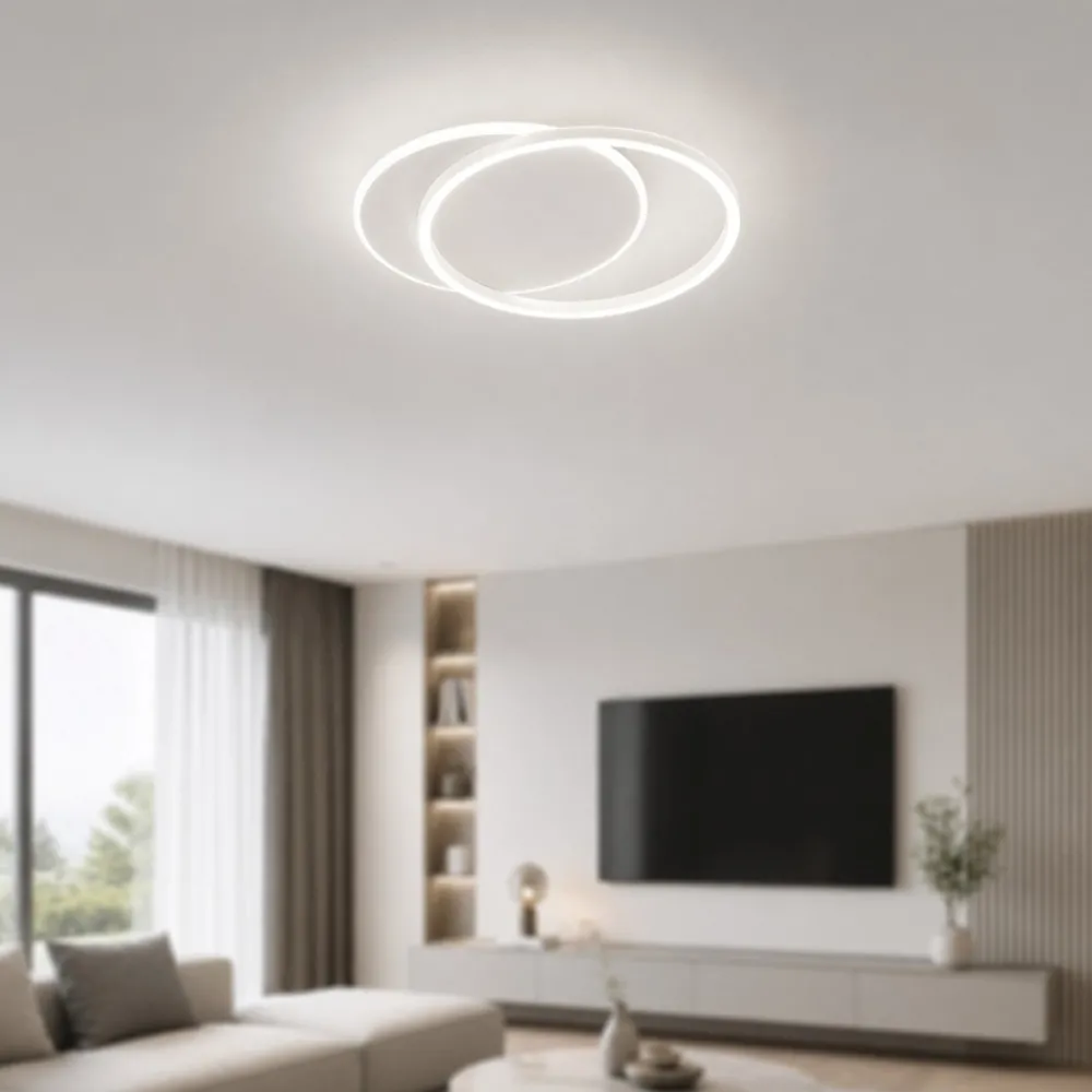 Plafoniere Moderne-Perenz Illuminazione Plafoniera da soffitto orbit bianco oro led 60w 3000k moderna perenz