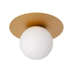 Plafoniere Moderne-Selezionato da Mazzolaluce Plafoniera da soffitto oro sfera di vetro bianca
