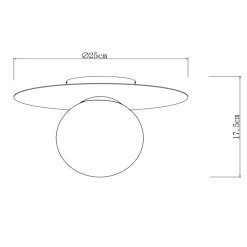 Plafoniere Moderne-Selezionato da Mazzolaluce Plafoniera da soffitto oro sfera di vetro bianca