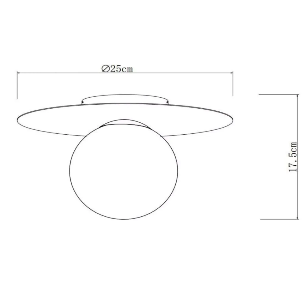 Plafoniere Moderne-Selezionato da Mazzolaluce Plafoniera da soffitto oro sfera di vetro bianca
