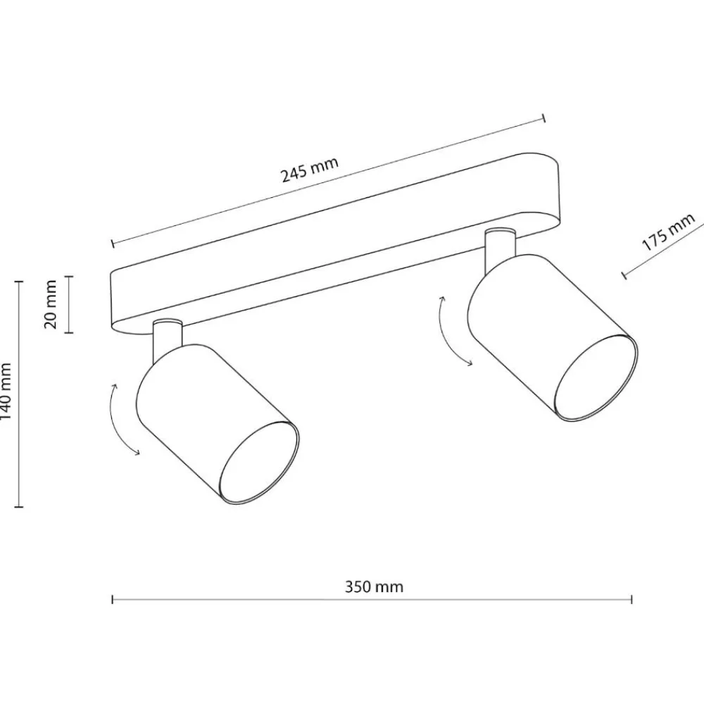 Plafoniere Moderne-Selezionato da Mazzolaluce Plafoniera da soffitto parete 2 luci orientabili