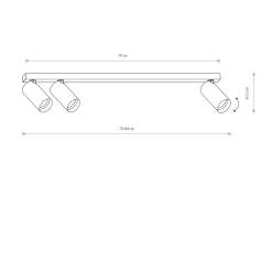 Plafoniere Moderne-Selezionato da Mazzolaluce Plafoniera da soffitto per cucina con tra faretti orientabili