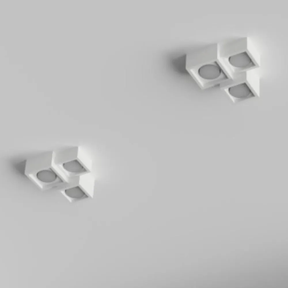 Plafoniere Moderne-Selezionato da Mazzolaluce Plafoniera da soffitto per cucina con quadrati in gesso bianco
