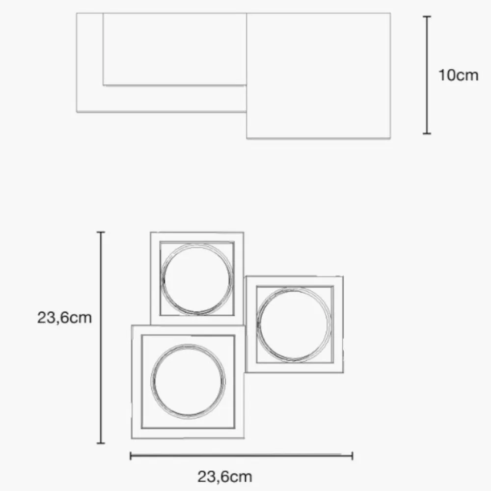 Plafoniere Moderne-Selezionato da Mazzolaluce Plafoniera da soffitto per cucina con quadrati in gesso bianco