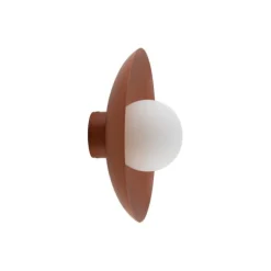 Plafoniere Moderne-Selezionato da Mazzolaluce Plafoniera da soffitto piatto rosso mattone sfera bianca moderna