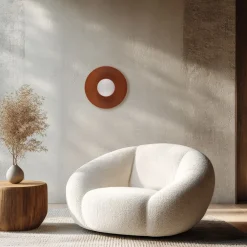 Plafoniere Moderne-Selezionato da Mazzolaluce Plafoniera da soffitto piatto rosso mattone sfera bianca moderna