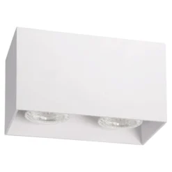 Plafoniere Moderne-Selezionato da Mazzolaluce Plafoniera da soffitto rettangolare bianca 2 luci