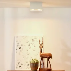 Plafoniere Moderne-Selezionato da Mazzolaluce Plafoniera da soffitto rettangolare bianca 2 luci
