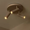Plafoniere Moderne-Selezionato da Mazzolaluce Plafoniera da soffitto tortora con 3 faretti orientabile