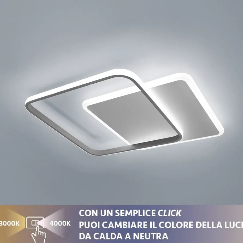 Plafoniere Moderne-Vivida International Plafoniera decline vivida bianca moderna led 50w 3000k 4000k