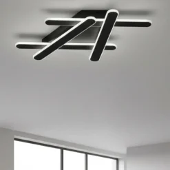 Plafoniere Moderne-Selezionato da Mazzolaluce Plafoniera desig moderno nera 51cm led 38w 3000k dimmerabile