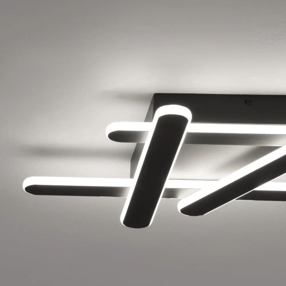 Plafoniere Moderne-Selezionato da Mazzolaluce Plafoniera desig moderno nera 51cm led 38w 3000k dimmerabile