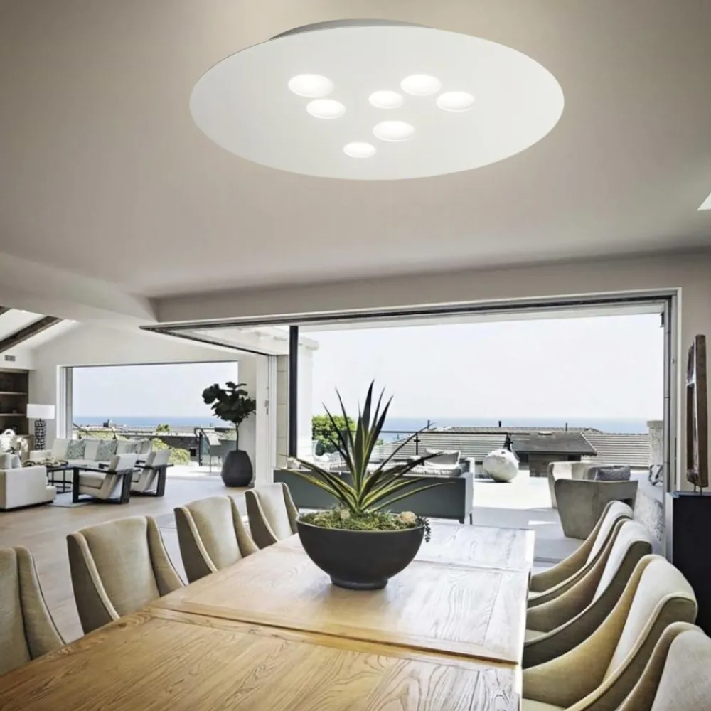 Plafoniere Moderne-Gea Luce Plafoniera design bianca luna