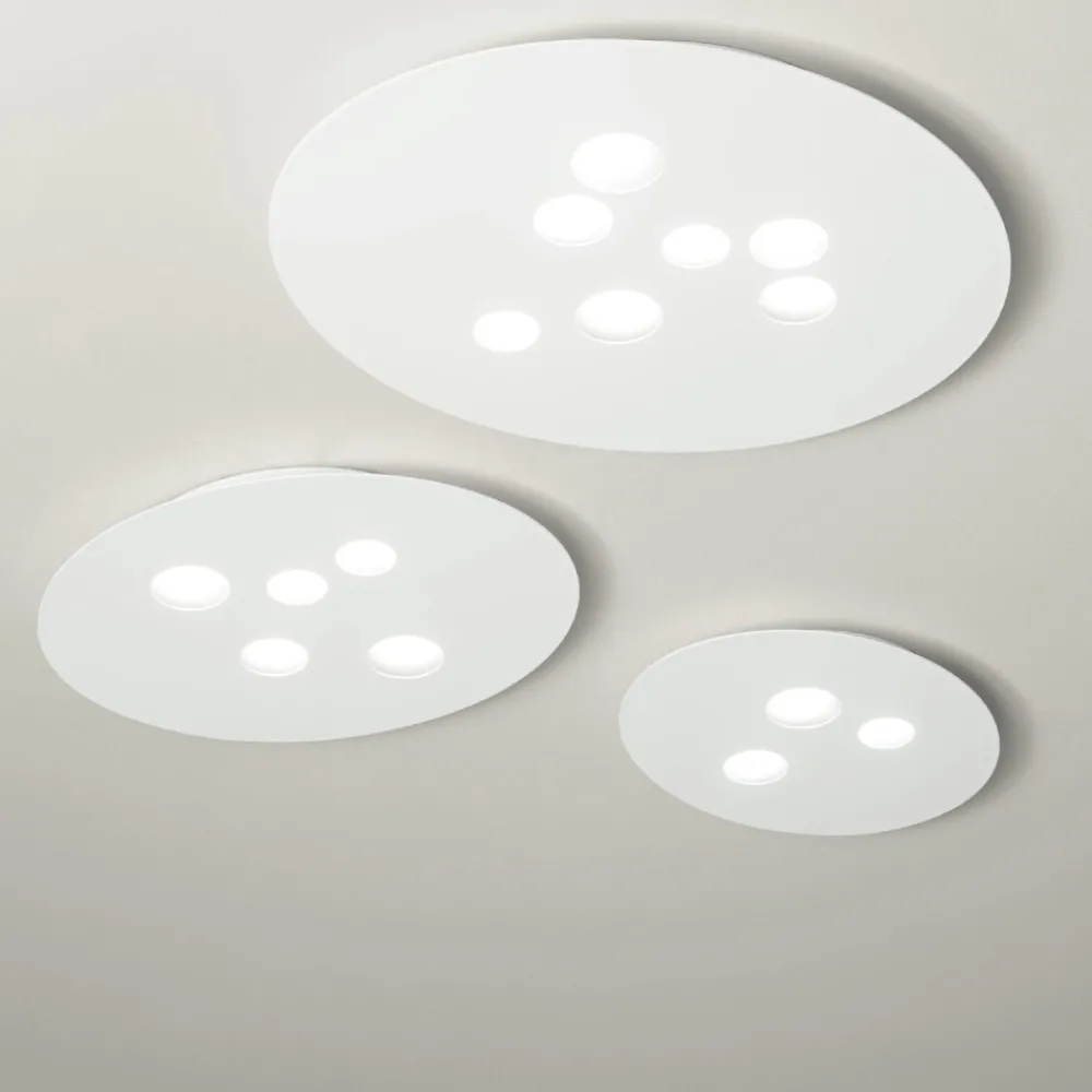 Plafoniere Moderne-Gea Luce Plafoniera design bianca luna