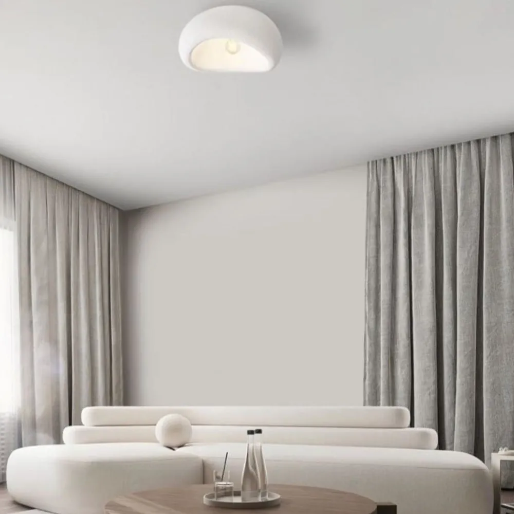 Plafoniere Moderne-Selezionato da Mazzolaluce Plafoniera design japandi bianca 60cm stile wabi sabi