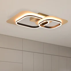 Plafoniere Moderne-Selezionato da Mazzolaluce Plafoniera design led 28w 3000k dimmerabile dimmerabile oro nero
