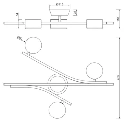 Plafoniere Moderne-Selezionato da Mazzolaluce Plafoniera design minimal moderna nero oro luci orientabili
