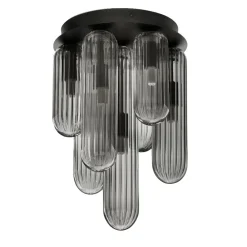 Plafoniere Moderne-Selezionato da Mazzolaluce Plafoniera design moderna capsule in vetro fume per soggiorno