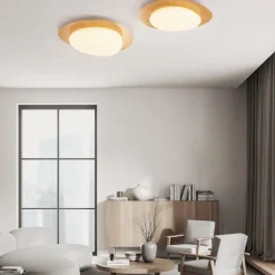 Plafoniere Moderne-Selezionato da Mazzolaluce Plafoniera design moderna led 29w 3000k dimmerabile colore legno