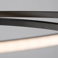 Plafoniere Moderne-Selezionato da Mazzolaluce Plafoniera design moderna led 3000k nera ovale per soggiorno