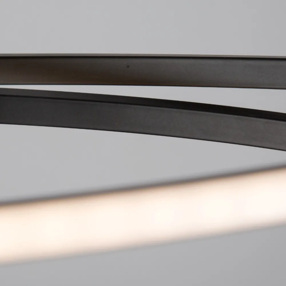 Plafoniere Moderne-Selezionato da Mazzolaluce Plafoniera design moderna led 3000k nera ovale per soggiorno