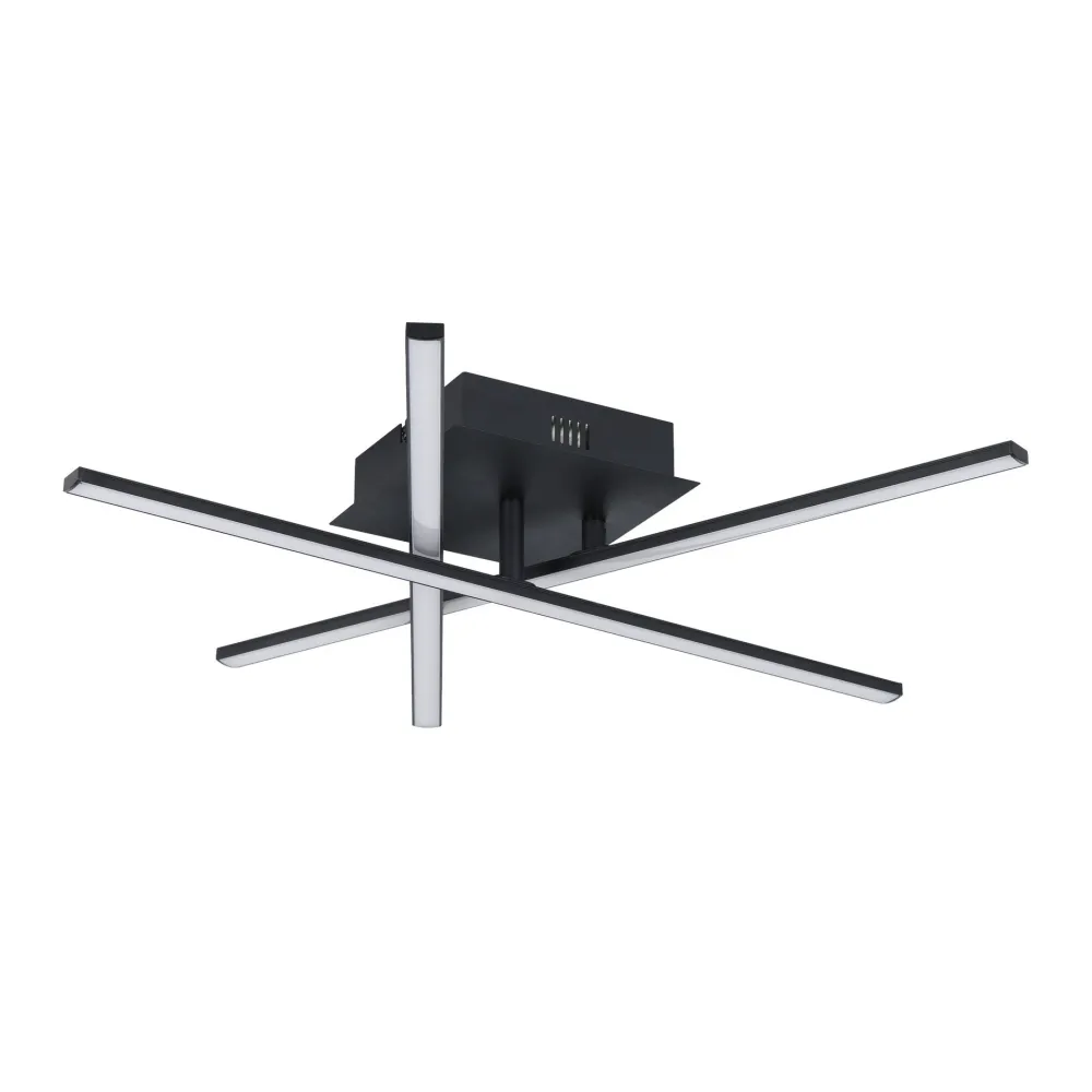 Plafoniere Moderne-Eglo Plafoniera design moderna nera 13w 3000k lasana