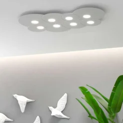 Plafoniere Moderne-Top Light Plafoniera design moderna nuvola grigio cloud