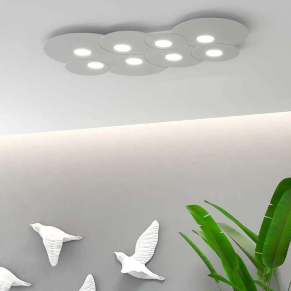 Plafoniere Moderne-Top Light Plafoniera design moderna nuvola grigio cloud