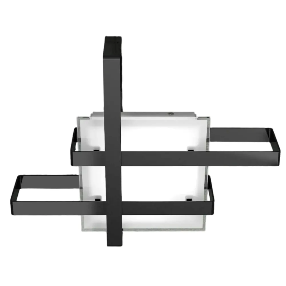 Plafoniere Moderne-Top Light Plafoniera design moderna small nero cross rettangolare