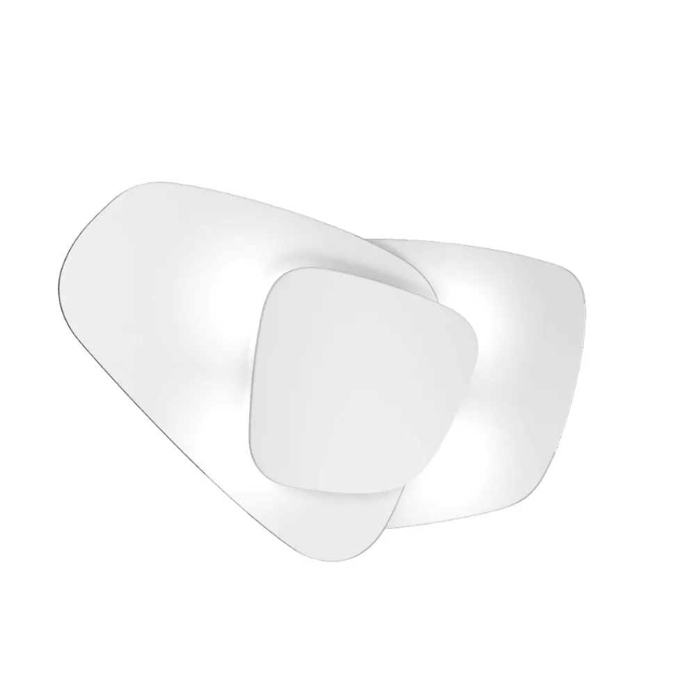 Plafoniere Moderne-Top Light Plafoniera design moderna vetri bianchi strategy