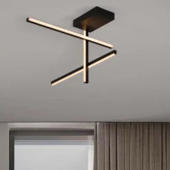 Plafoniere Moderne-Selezionato da Mazzolaluce Plafoniera design moderno led 3200k nera dimmerabile
