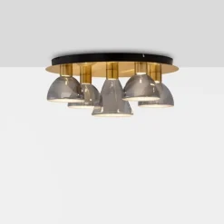 Plafoniere Moderne-Selezionato da Mazzolaluce Plafoniera design moderno 5 luci le vedri grigio fumo