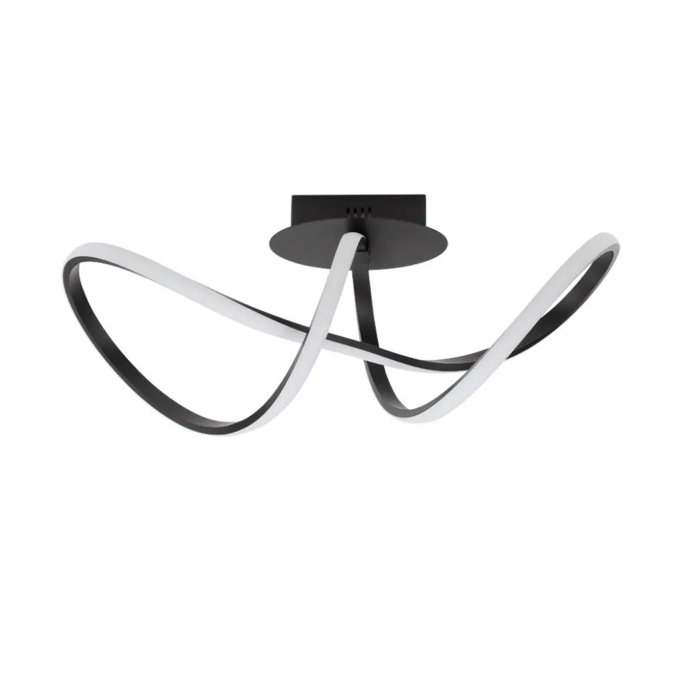 Plafoniere Moderne-Selezionato da Mazzolaluce Plafoniera design moderno nera led 3000k per soggiorno