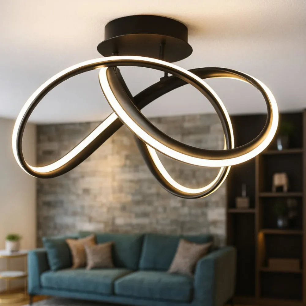 Plafoniere Moderne-Selezionato da Mazzolaluce Plafoniera design moderno nero led 3000k dimmerabile triac
