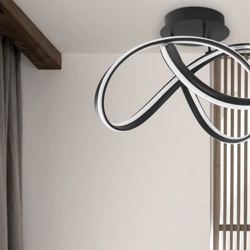 Plafoniere Moderne-Selezionato da Mazzolaluce Plafoniera design moderno nero led 3000k dimmerabile triac