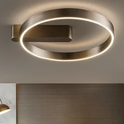 Plafoniere Moderne-Perenz Illuminazione Plafoniera design off grigio spazzolato led cct
