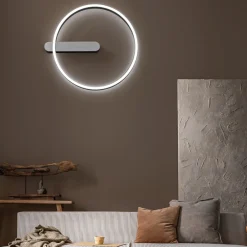 Plafoniere Moderne-Perenz Illuminazione Plafoniera design off grigio spazzolato led cct