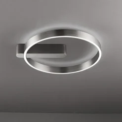 Plafoniere Moderne-Perenz Illuminazione Plafoniera design off grigio spazzolato led cct