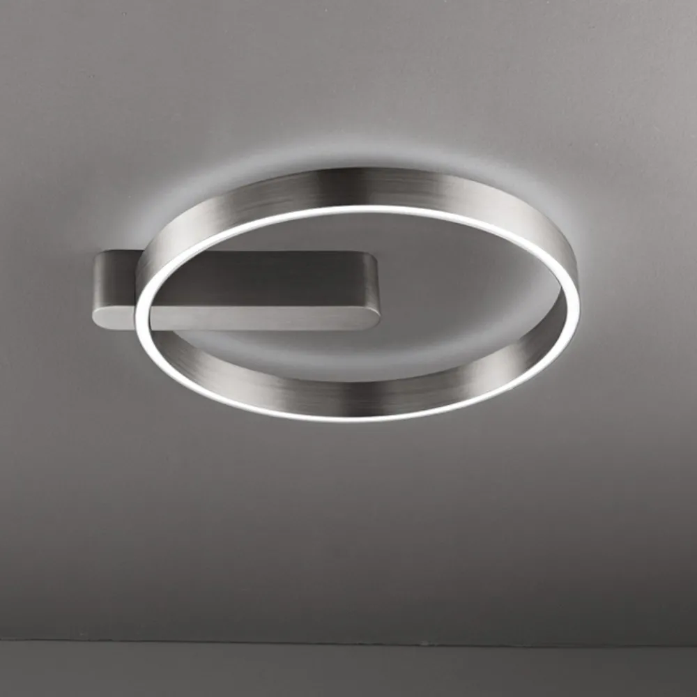 Plafoniere Moderne-Perenz Illuminazione Plafoniera design off grigio spazzolato led cct