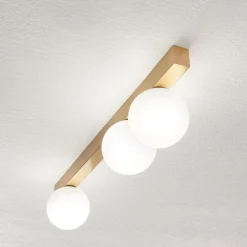 Plafoniere Moderne-Perenz Illuminazione Plafoniera design oro con sfere per soggiorno snooky perenz