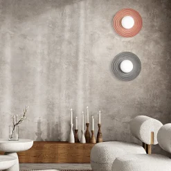 Plafoniere Moderne-Perenz Illuminazione Plafoniera di cemento grigio tonda huevo