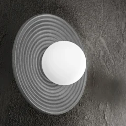 Plafoniere Moderne-Perenz Illuminazione Plafoniera di cemento grigio tonda huevo