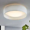 Plafoniere Moderne-Eglo Plafoniera di cilindro in tessuto bianco 32 cm pasteri