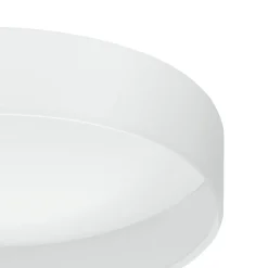 Plafoniere Moderne-Eglo Plafoniera di cilindro in tessuto bianco 32 cm pasteri