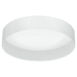 Plafoniere Moderne-Eglo Plafoniera di cilindro in tessuto bianco 32 cm pasteri