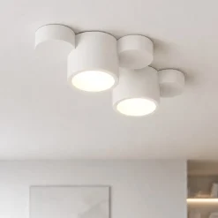 Plafoniere Moderne-Sforzin Illuminazione Plafoniera di gesso bianca moderna chio sforzin