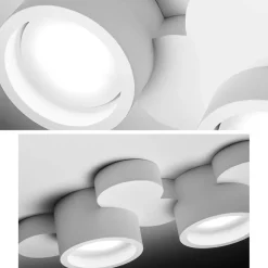 Plafoniere Moderne-Sforzin Illuminazione Plafoniera di gesso bianca moderna chio sforzin