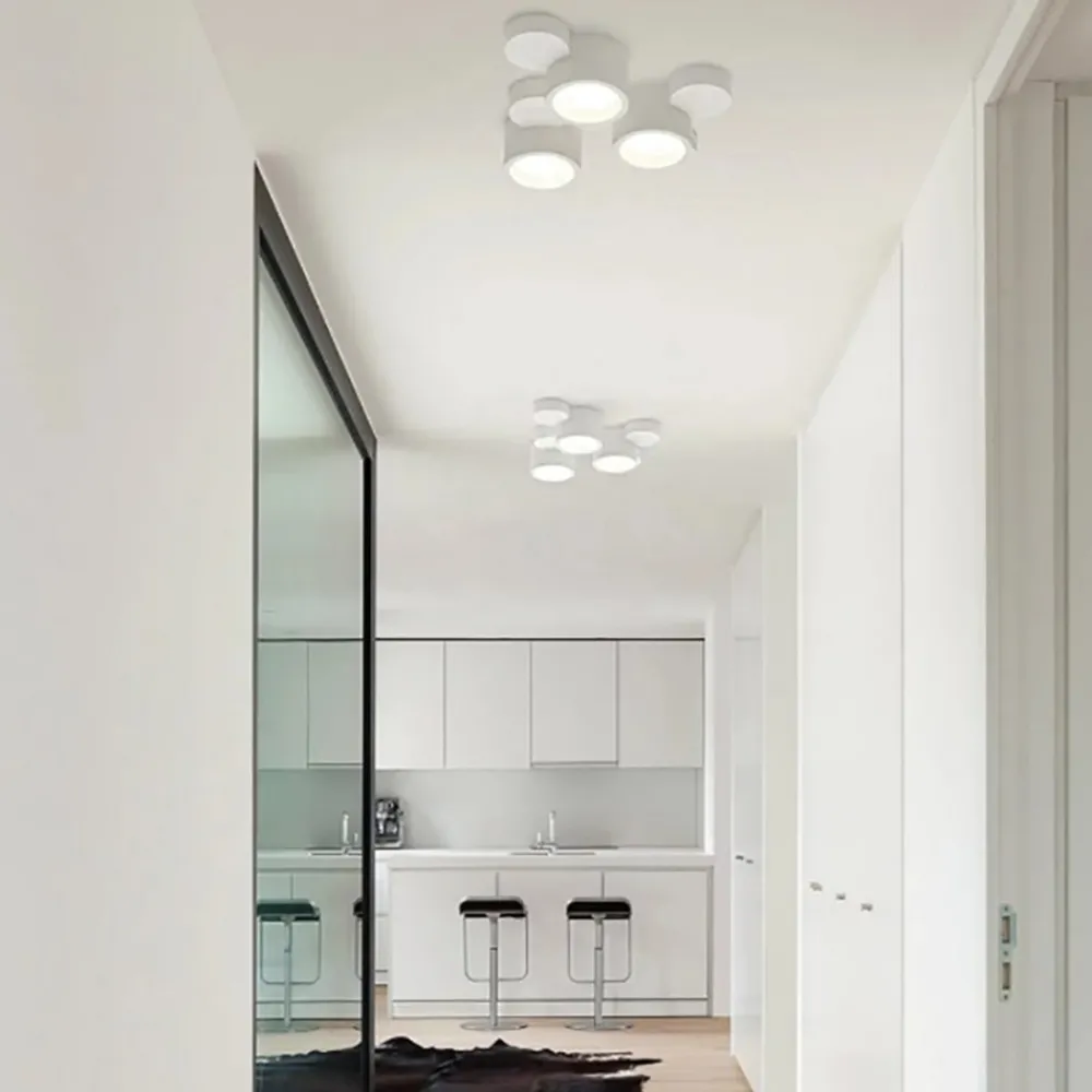 Plafoniere Moderne-Sforzin Illuminazione Plafoniera di gesso bianca moderna design chio sforzin