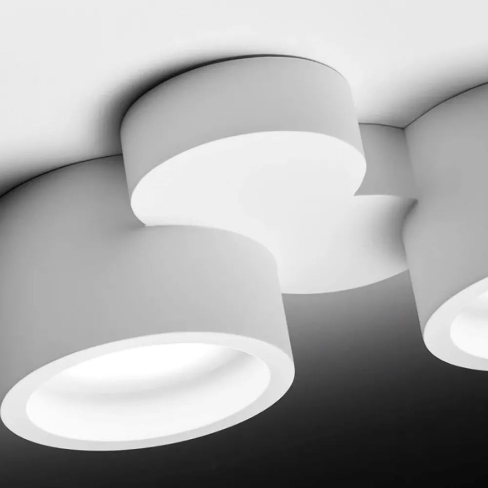 Plafoniere Moderne-Sforzin Illuminazione Plafoniera di gesso bianca moderna design chio sforzin